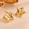 18K Gold Plated Non-fading Star Stud Earrings - Stainless Steel & Titanium, Cross-border Fashion