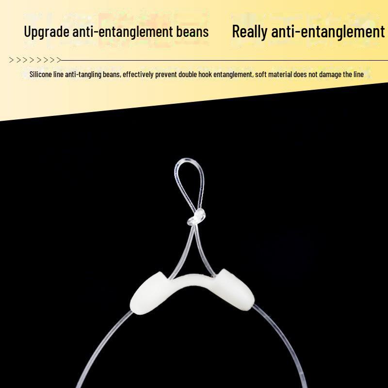 Gold Sleeve Anti-Tangle Double Hook Fishing Line Set for Crucian Carp