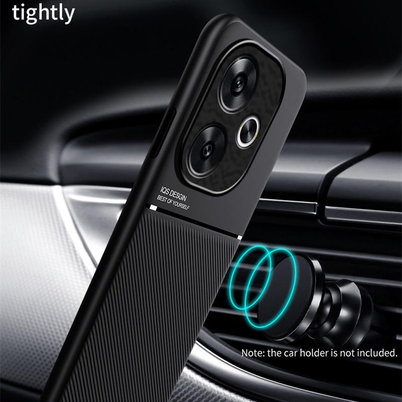 For Xiaomi Poco F6 5G Case Car Magnetic Holder Silicone Back Cover for Poco F6 F 6 6F PocoF6 5G Leather Texture Phone Fundas
