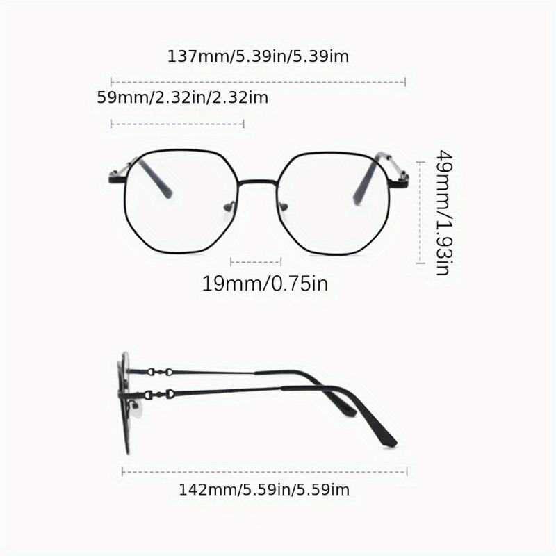 Damen Leichte Geometrische Metallrahmenbrille Anti-Blaulicht mit Roségoldenen Akzenten Minimalistischer Koreanischer Stil für Alltag