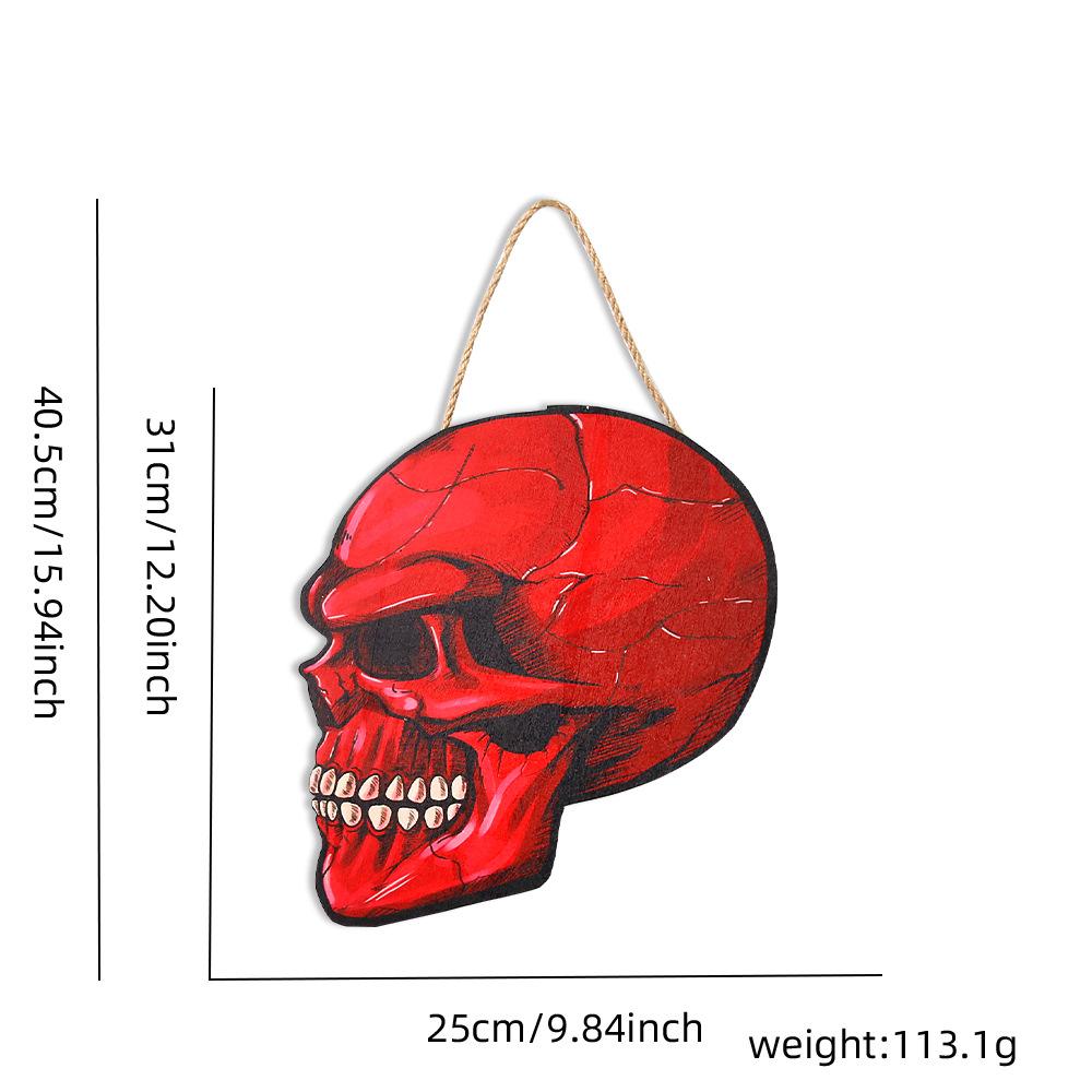 Halloween Wooden Hanging Sign Ghost Skull Pumpkin Bat Doorplate Decoration for Porch Decor Home Bar Room Halloween Decoration