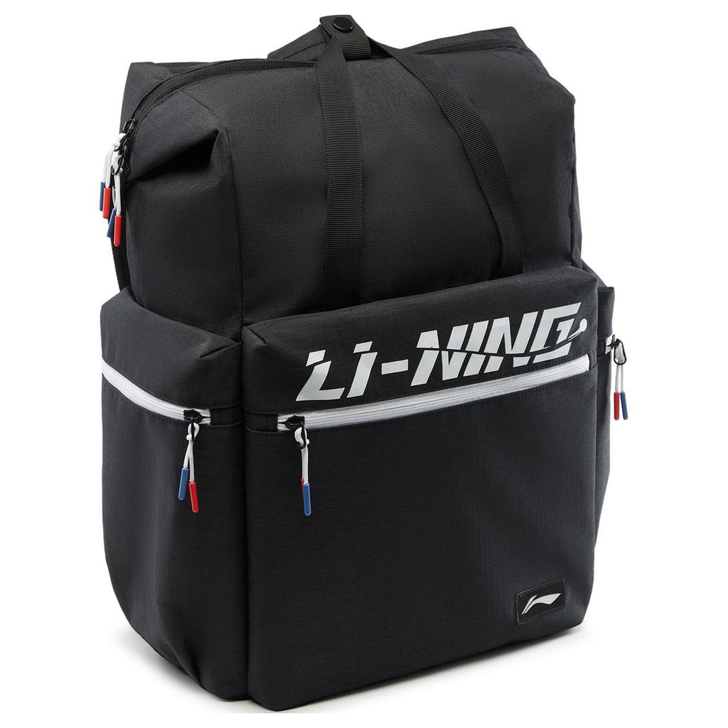 Li Ning Table Tennis Series Fashion Logo Polyester Backpack Unisex Backpack Black ABSU273-1