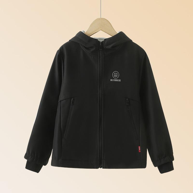 Kids Thickened Fleece Windbreaker Jacket For Boys And Girls Children Warm Outerwear