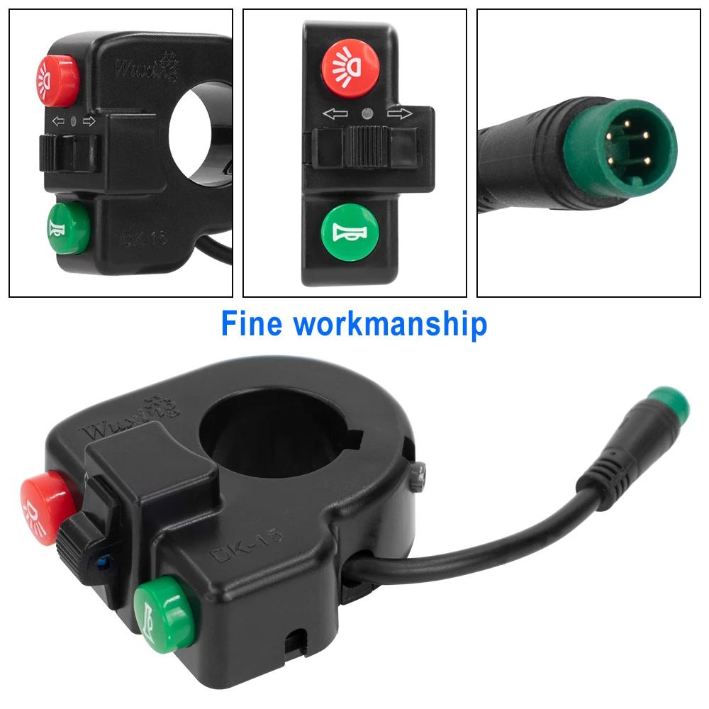 Electric Scooter Handlebar Headlight Horn Turn Signal Switch 5pin Waterproof for KUGOO M4/PRO 3 in 1 Replace Accessories