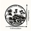 1 PC Custom Sea Turtle Metal Wall Art with Palm Tree, No Power, Reusable Coastal Home & Garden Decor, Custom Sign, Festival Statue