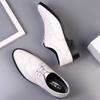 Fashion Handcrafted Mens  Oxford Shoes Genuine Calfskin Leather Brogue Dress Shoes Classic Business Formal Shoes Man