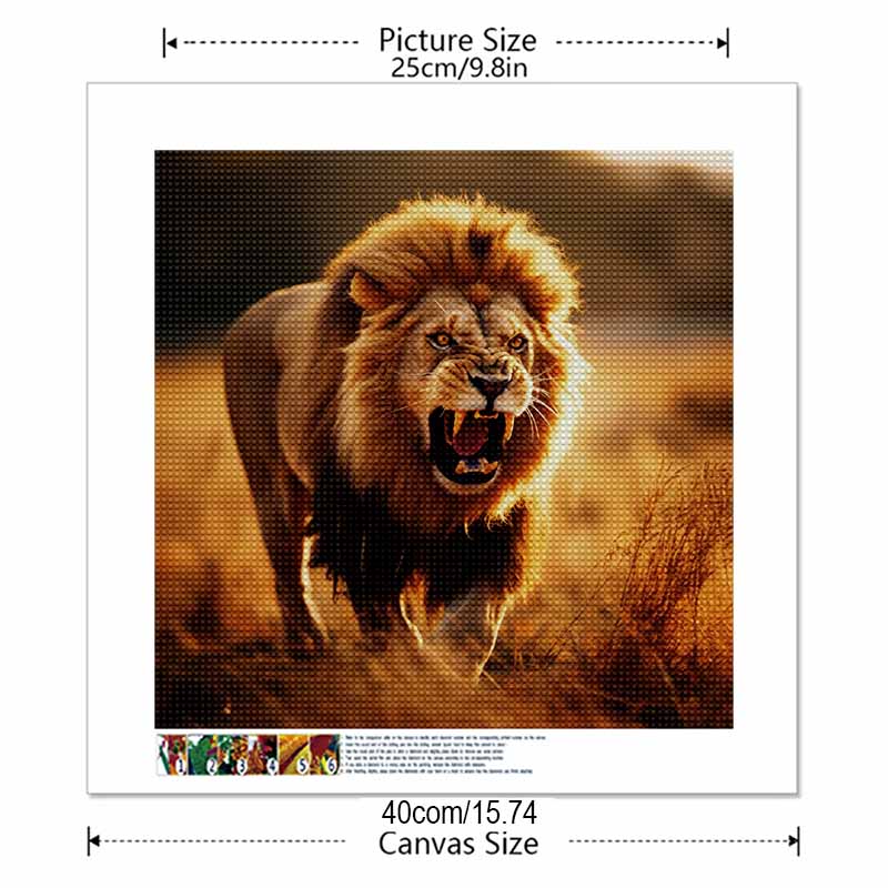 New Arrival 5D DIY Full Circle Diamond Painting "Lion" Embroidery Cross Stitch Home Decor Gift