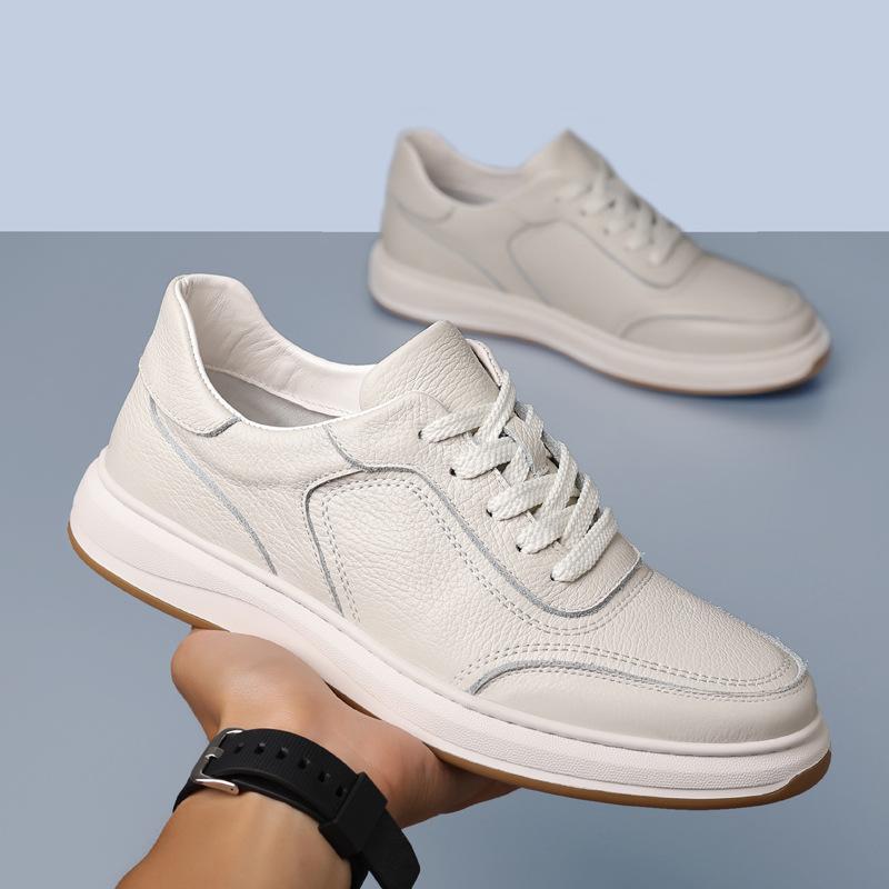 

Men s Spring New Arrival Casual Leather Shoes Genuine Leather Breathable Men s Sneakers White Sneakers Men s Footwear 36