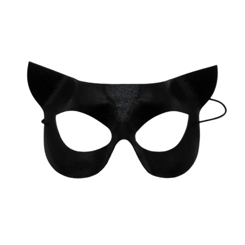 Máscara Facial de Gato Set de Collar con Cascabeles Látigo, Accesorios de Disfraces de Gato Negro para Mujeres Niñas Fiesta de Halloween Disfraces Cosplay