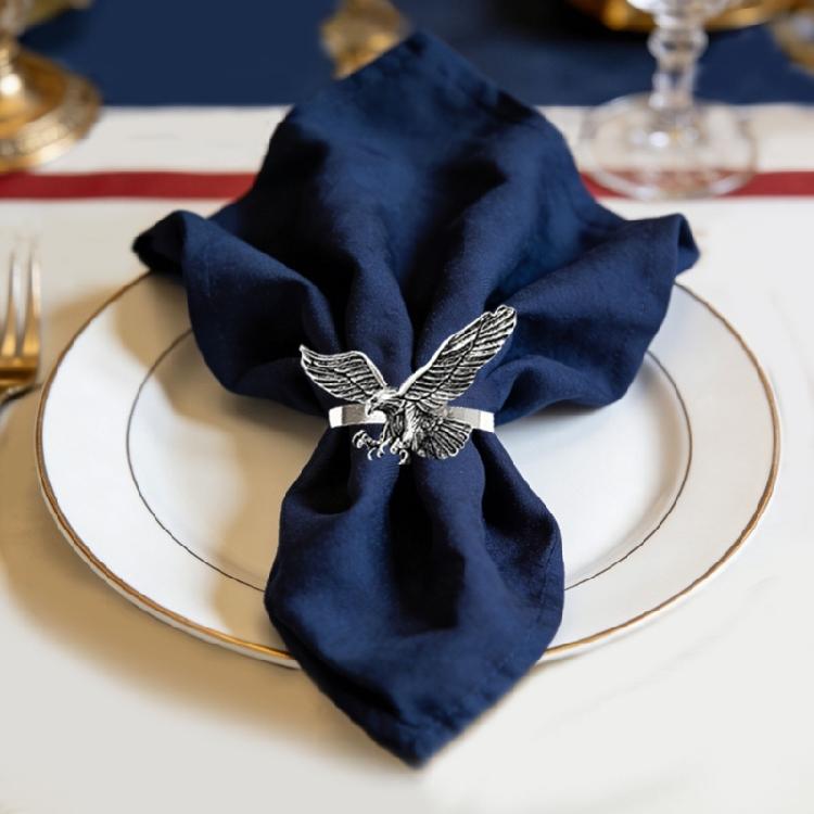 Artistic Hawks Design Metal Napkin Rings Traditional Fashion Napkin Clip Ideal For Wedding Banquets And Family Dinner