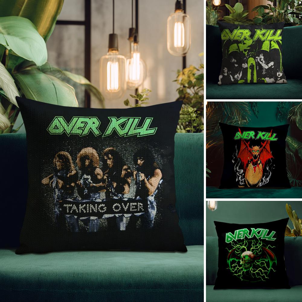 OOverkill Band Cushion Cover Natural Linen Pillow Case DoubleSided Print Decorative Sofa Pillowcase Home Decor Gift