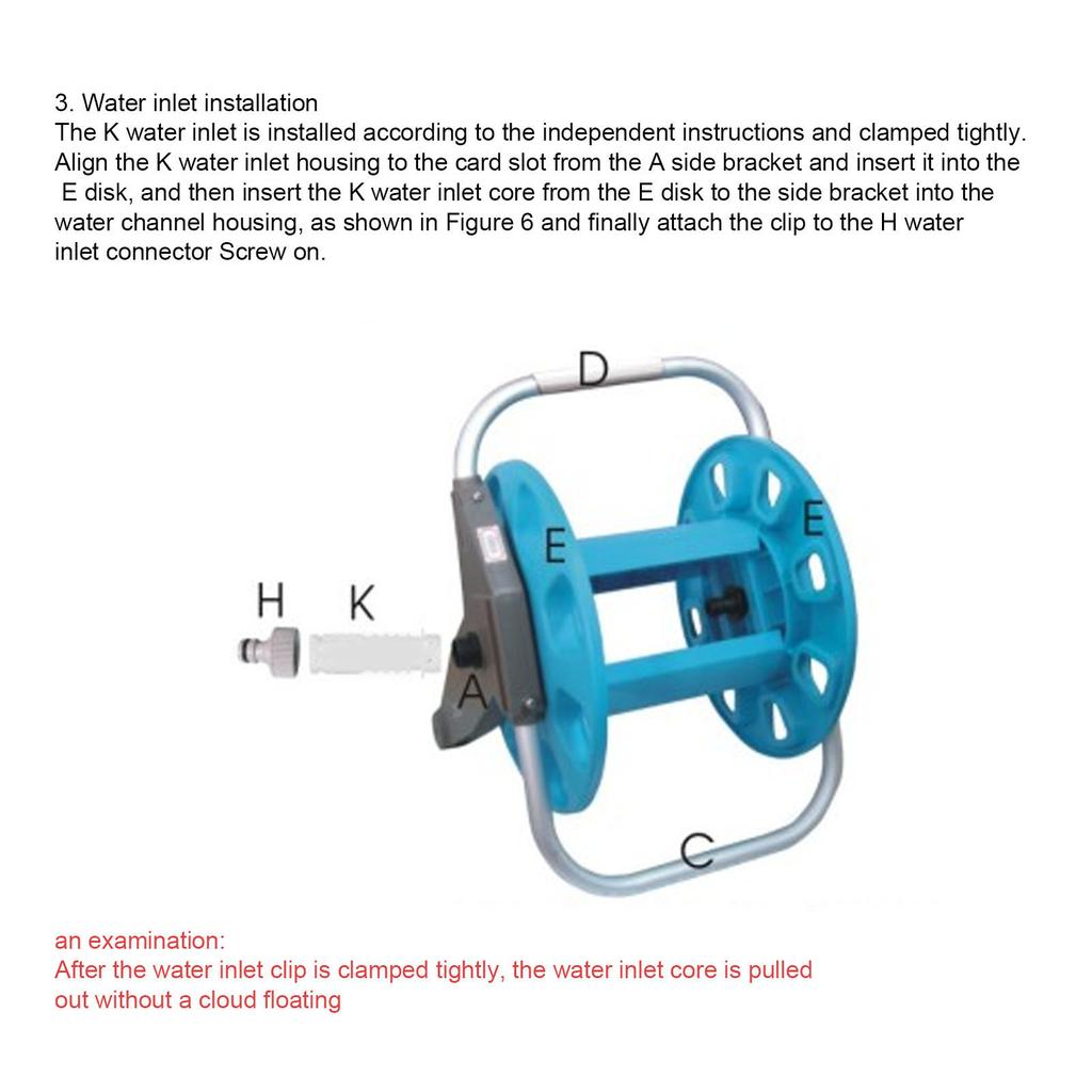 G1/2 Gartenwasserschlauchhalter Gartenbewässerungsrohrwagen Lagerung Autowaschwerkzeug für 30m Schlauch