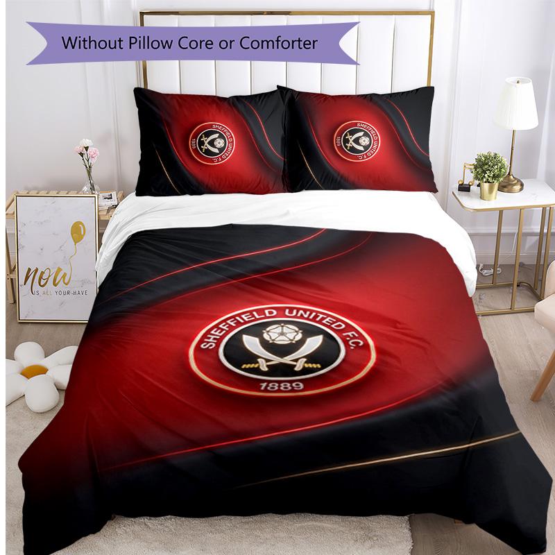 Ensemble de literie 3 pièces imprimé Sheffield United Football, Ensemble de housse de couette de chambre confortable et respectueux de la peau