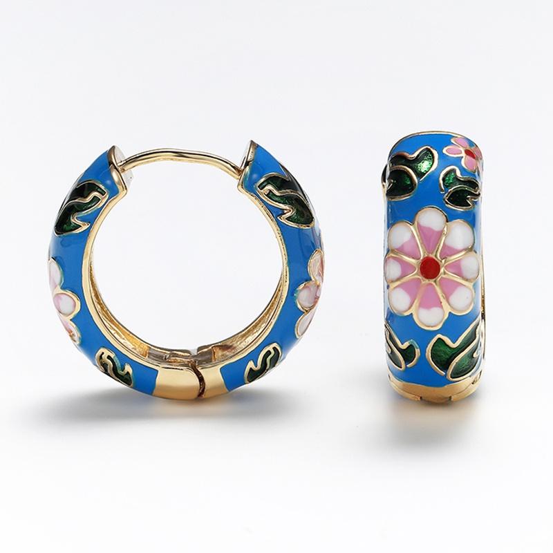 

CAOSHI Exquisite Hoop Earrings for Women with Fancy Flower Shaped Accessories Daily Collocation Statement Zircon Wholesale Bulk