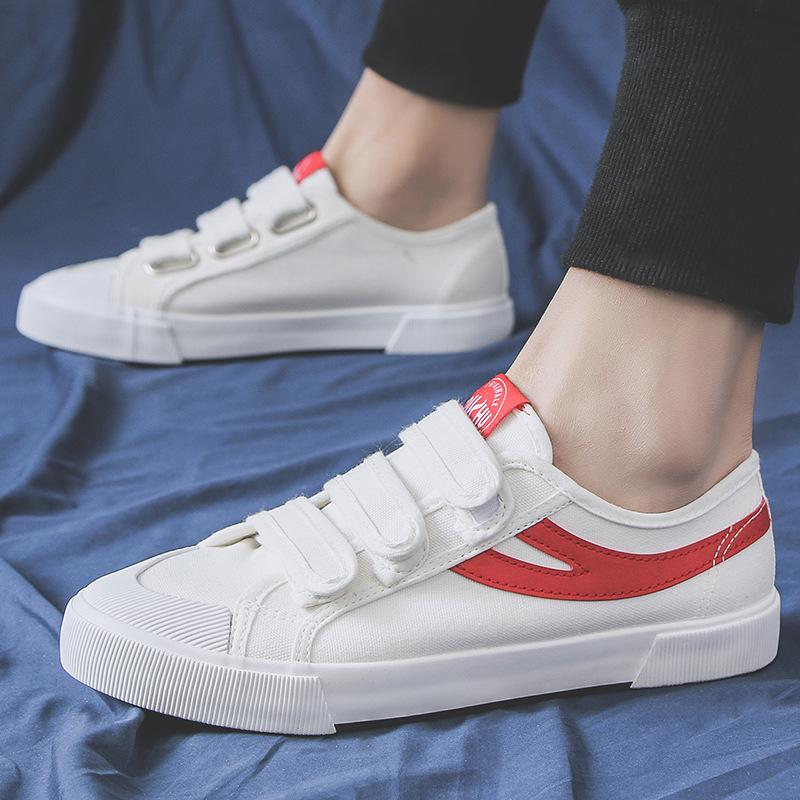 Summer Lazy Canvas Shoes Men'S Velcro Casual Board Shoes Buckle Korean Version Of Trendy Little White Shoes One Pedal Men'S Shoes
