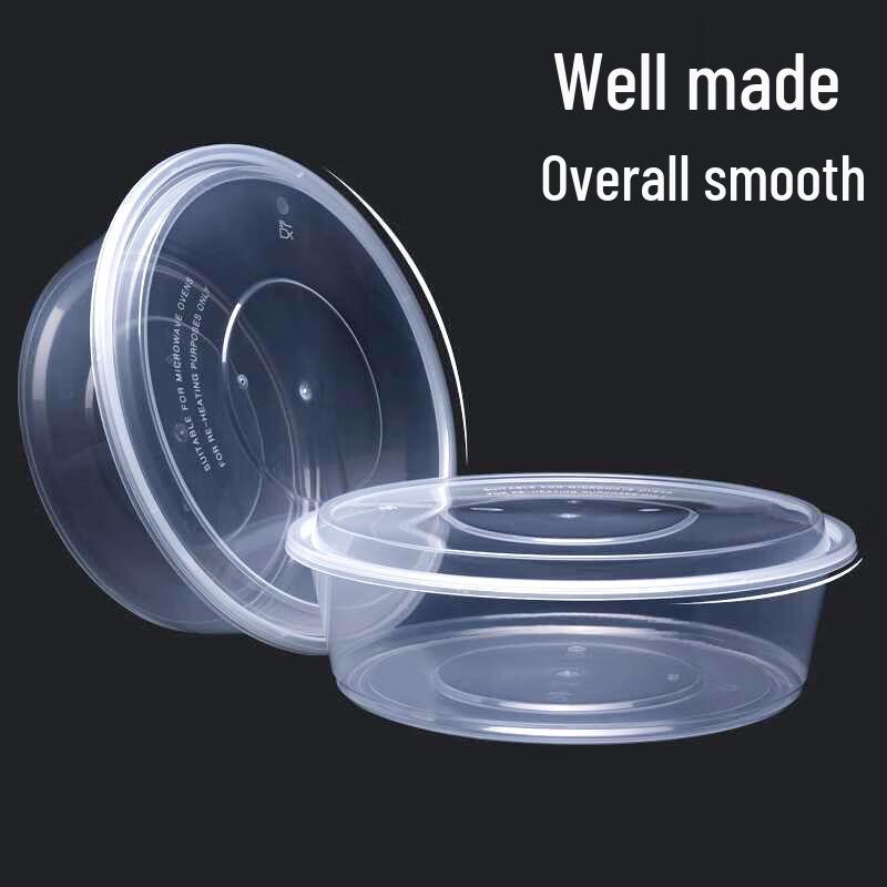 ONYLM Disposable Round Transparent Food Containers with Lids