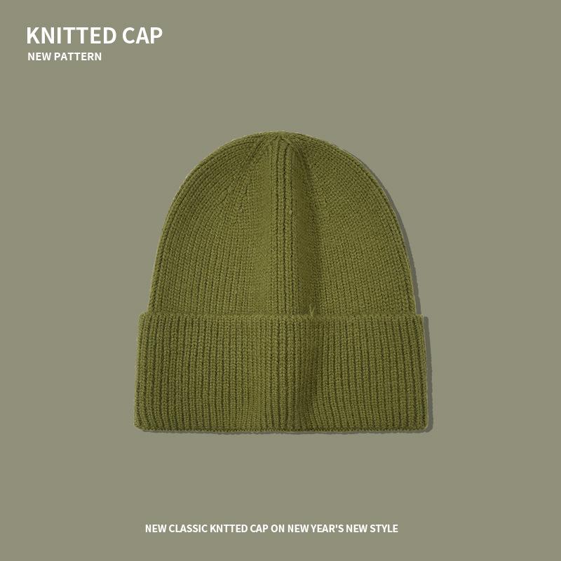 Jasna deska dzianinowa czapka męska jesienno-zimowa duży obwód głowy czapka na głowę chroniąca przed zimnem ciepła ochrona uszu pokaż twarz mała wełniana czapka damska