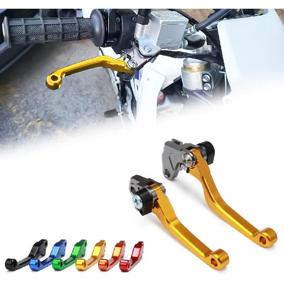 

Dirt Bike Levers Unbreakable Billet Pivot Foldable Clutch Brake Lever for RM85 05-17 RM125 RM250 04-08 Motorcycle Motorcross Gold Gilt Gold