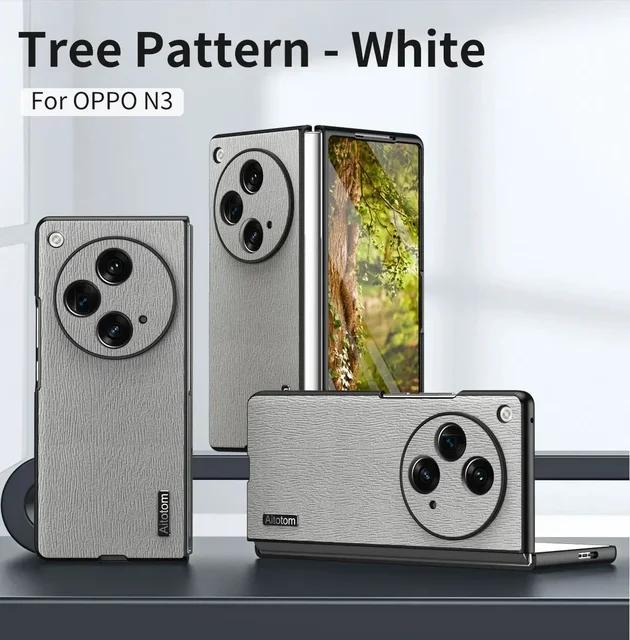 

Ультратонкий протиударний симпатичний складаний чохол із шкіряним деревом і візерунком для Oppo Find N3 N N2. Oppo Find N3 сірий колір