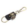 2Pcs Key Chains Elephant Shape Metal Cowhide Car Keychain Retro Leather Pendant GiftsBlack