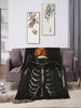 Six Seven  Meme Funny Skeleton Blanket Warm Plush Throw for Bed Sofa Outdoor  Soft Flannel Bedspread for Boys Girls Men Women