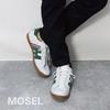 Mobus Men's Leather Sneakers, Genuine Leather, Sports, Casual, Walking Shoes, Current Model MOSEL (CREAM/NAVY, Measurement 25 Points, 0 Centimeters)
