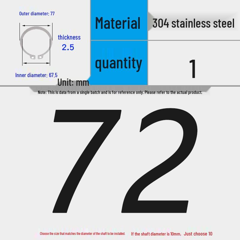 304 Stainless Steel Snap Ring for 3-200 Bearing