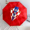 Modello della Federazione Calcistica Croata, ombrello pieghevole automatico, design portatile e pieghevole, 8 stecche, un regalo di Natale o di compleanno.