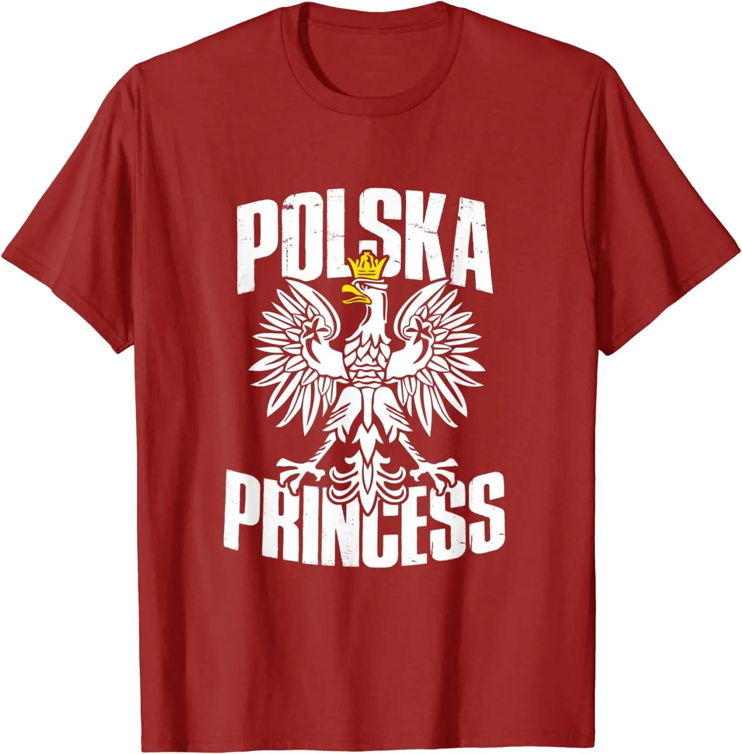 Polska Princess Retro Eagle Polish Pride Poland Men T-Shirt Short Sleeve Casual 100% Cotton O-Neck Summer TShirt S