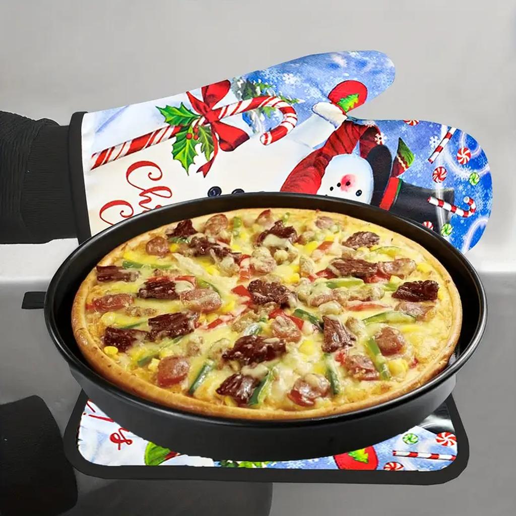 Christmas Oven Gloves Santa Claus Merry Christmas Decorations For Home 2025 Navidad Natal Cristmas Xmas Gift Happy New Year 2025