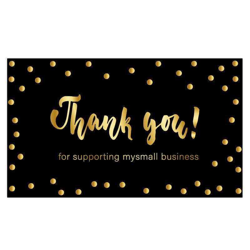 Black Thank You Greeting Cards, 50 Sheets/Pack