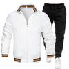 Mens Casual Tracksuit Long Sleeve Zip Jacket Pants Set Sportswear