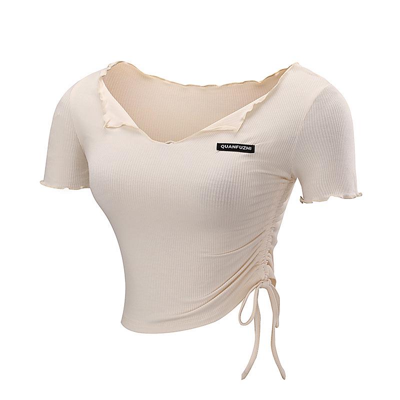 Women's Short Sleeve Elastic Fitness Yoga Top