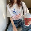 Spring and summer Korean version loose retro Hong Kong style chic strange taste top body shirt ins trendy super fire short-sleeved t-shirt women