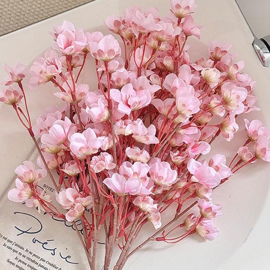Artificial Peach Blossom Realistic Fake Silk Flower Stem Home Office Wedding Party Faux Flower Table Centerpiece Decoration