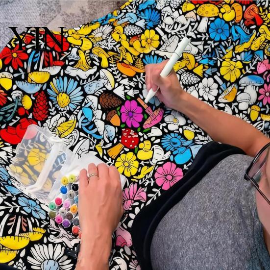Diy Party Favors for Children DIY Coloring Blanket with 24 Markers, Color Your Own Blanket, 59" X Quiet Time Creative Projects 45" Soft Cozy