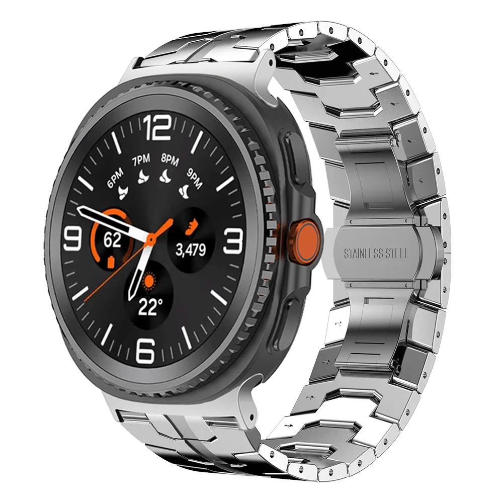 

Stainless Steel Band for Samsung Galaxy Watch 8 Classic 46mm Luxury Men Strap for GALAXY watch 8 40mm 44mm Bracelet Accessories Galaxy 8Classic 46mm серебряный