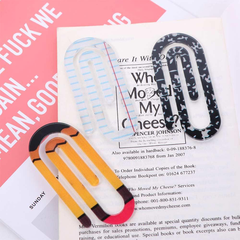 3Pcs/set Classroom Theme Paper Clips Creative Notebooks Paper Clips Document Bookmark  Note Decor