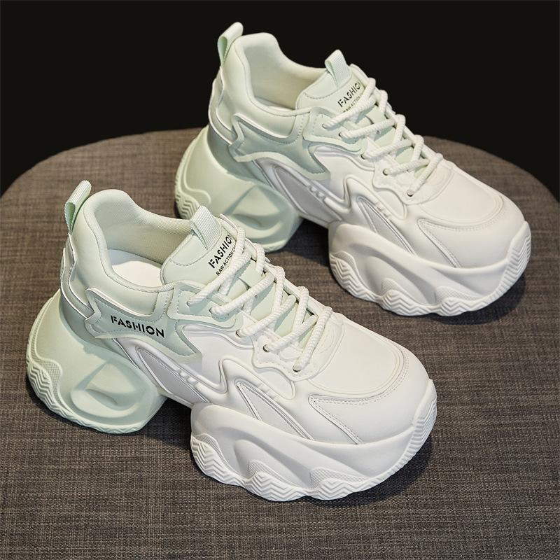 Internet celebrity platform dad shoes women's new autumn and winter versatile explosion beige pink casual sports little white shoes women