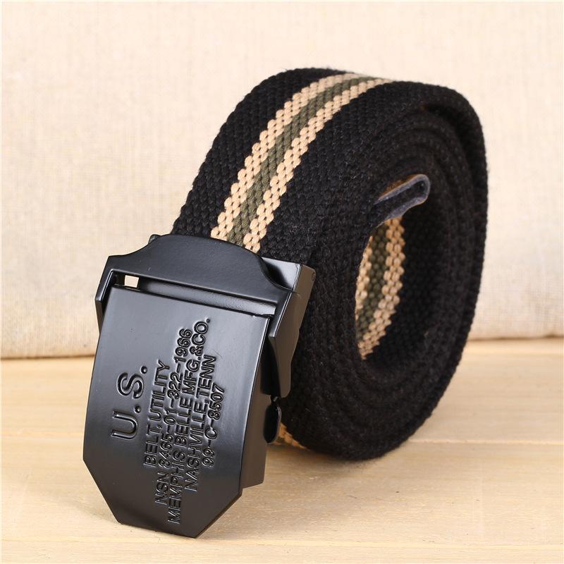 

Men s Canvas Belt with Smooth Buckle, Thickened for Casual Pants 120 cm