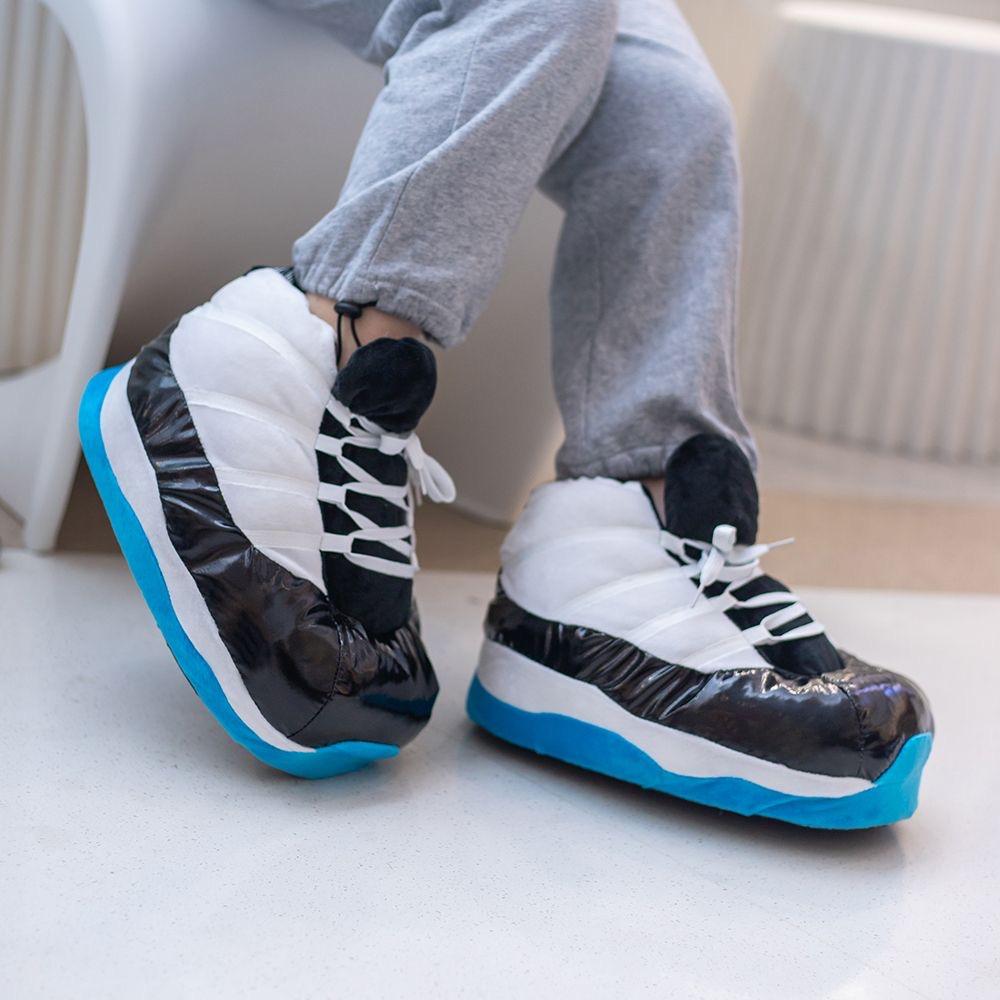 

Тапочки-кроссовки, плюшевые тапочки, женские тапочки, мужские забавные тапочки для детей 35–44 лет, зимние теплые домашние плюшевые тапочки для детей и взрослых 35-44 синий/белый