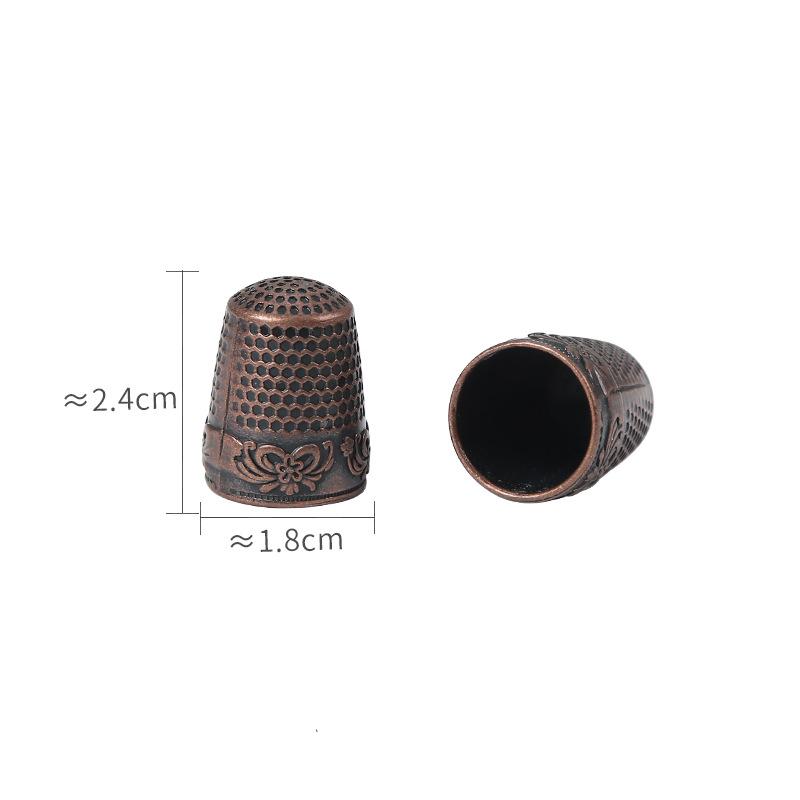 2pcs Retro Finger Protector Antique Thimble Ring Handworking Needle Thimble Needles Craft Household DIY Sewing Accessories