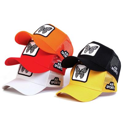 Nyári légáteresztő hálós baseball sapka Divat pillangós hímzés Pamut sapka Kültéri pár hip hop sapkák golf sapkák