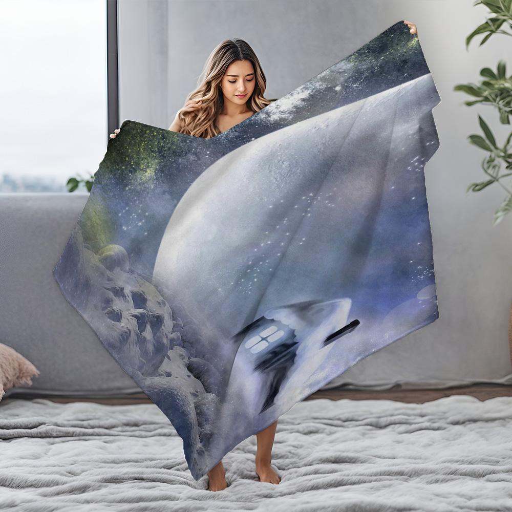 Tuniu Landscape Water Reflection Sofa Bed Blanket Throw for Living Room Bedroom Decoration