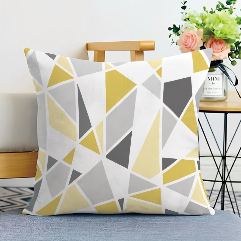 

Желтый геометрический принт Декоративная наволочка для спальни, гостиной, квадратная подушка, наволочка 40x40cm