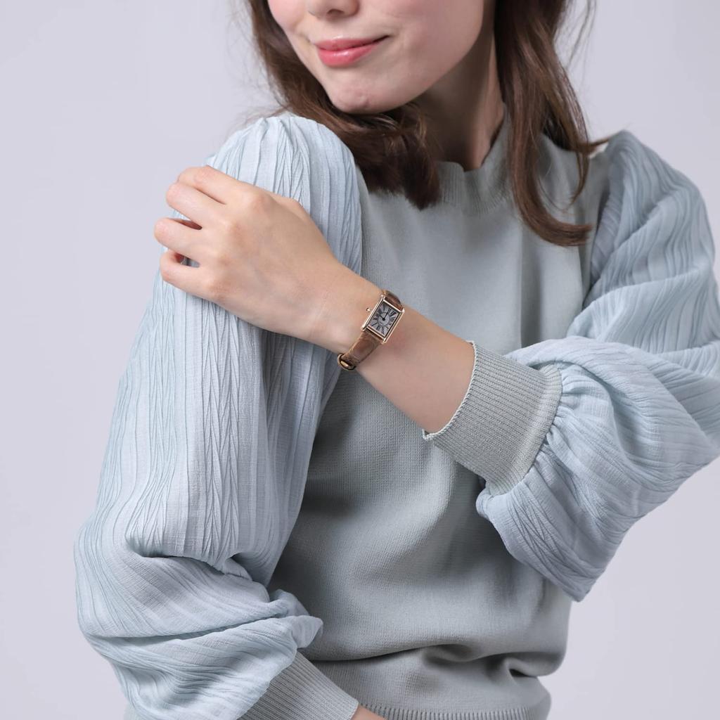 Solar Watch Made in Japan LeClair PARALLELA Gold Genuine Crocodile Leather Belt [LCREA] Women's LC2101-GPCMO