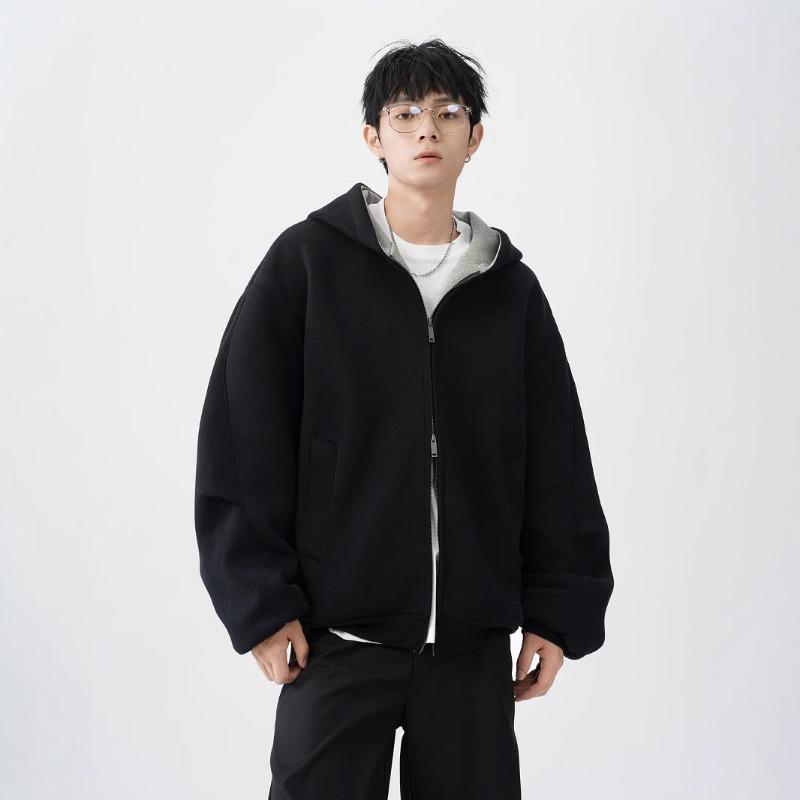 

Кардиган светр чоловічий модного бренду з подвійною блискавкою, важкий, вільного крою, повсякденний, з жорстким контрастом, у стилі ретро, куртка-худі XXXL чорний