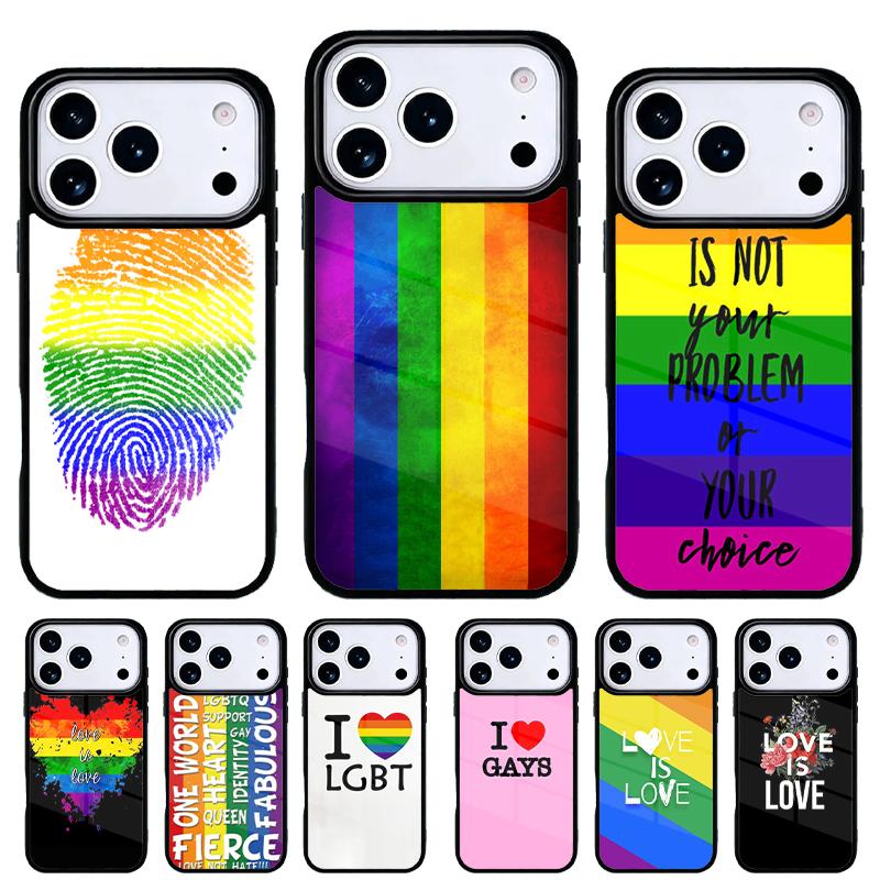 Gay Lesbian LGBT Rainbow Flag Pride ART Phone Case for iPhone 17 16 15 14 13 Pro Max Back Cover for 12 11 Pro Coque