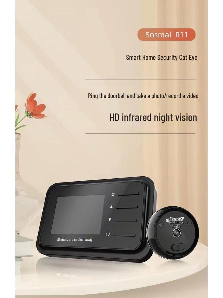 Wireless Smart Peephole Visual Doorbell Camera for Home Monitoring