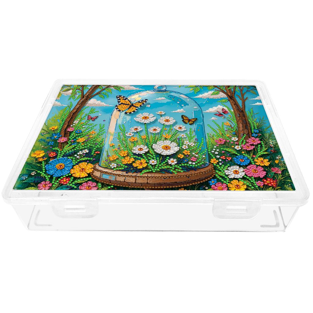 DIY Flower Plastic Large Capacity Diamond Painting Storage Box Exquisite Craft Supplies Storage Box for Home Holiday Gifts